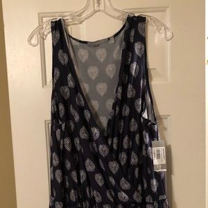 Navy and white jumpsuit